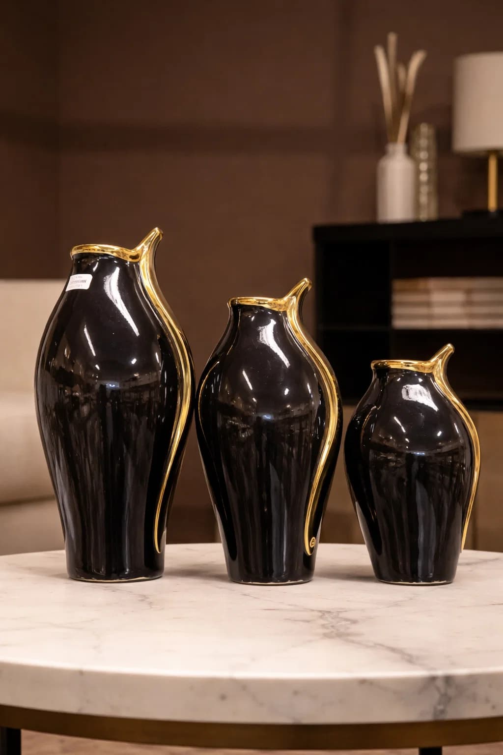 Black Shiny Ceramic Vase image