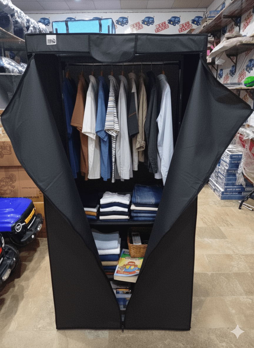 Foldable Wardrobe 3 Shelf & Hanging image