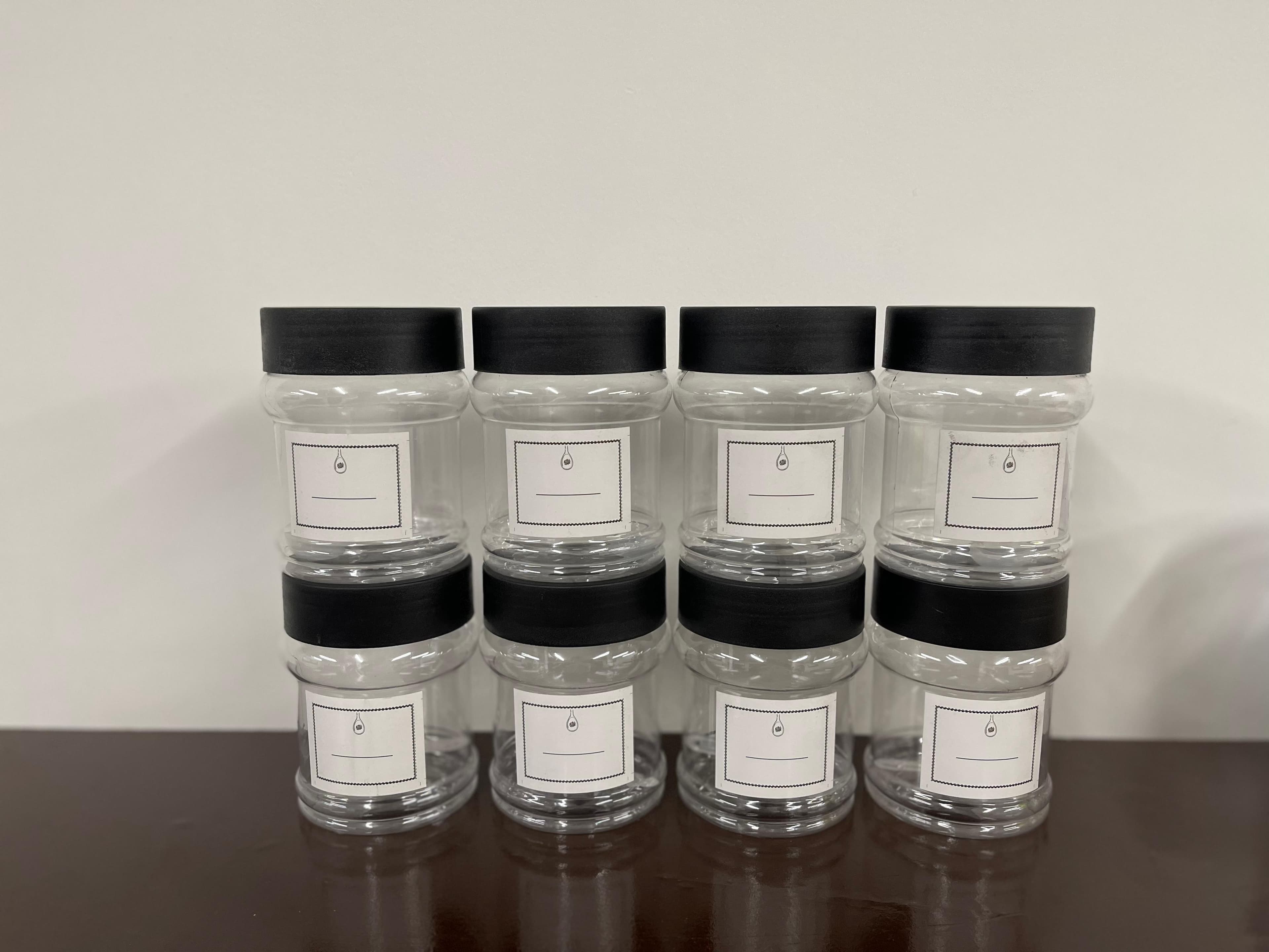 Transparent Storage Jars Set with Black Lids image