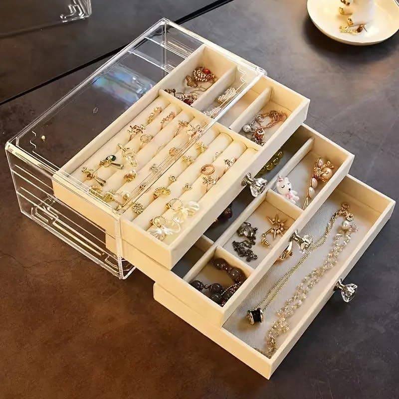 velvet drawer jewelry organizer image