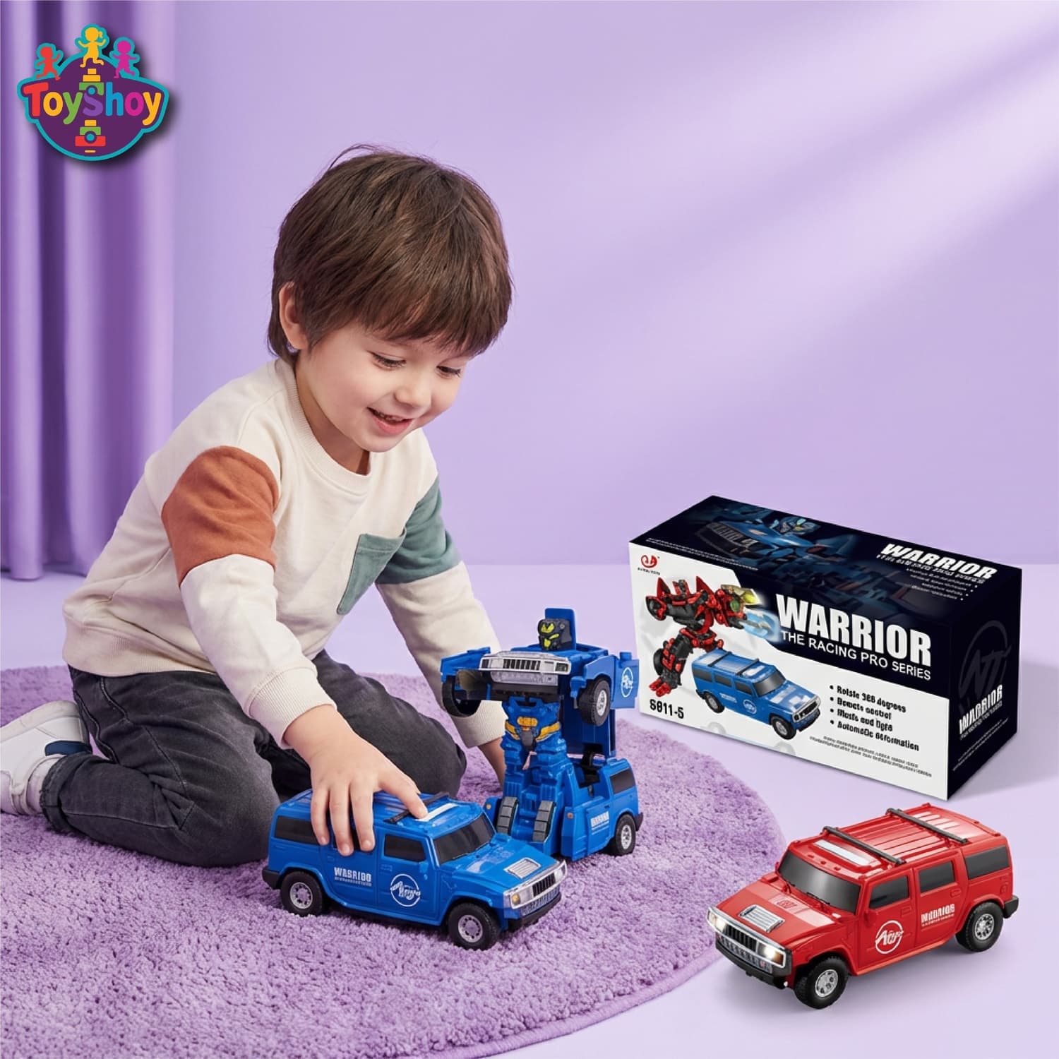 WARRIOR TRANSFORMING CAR TOY – 360° ACTION MODE image